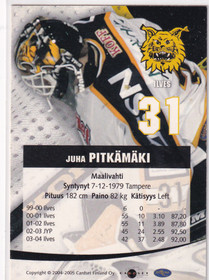 2004-05 Cardset Signature Juha Pitkämäki 