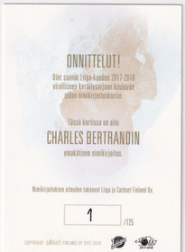 2017-18 Cardset Signature Charles Bertrand /125
