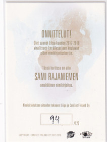 2017-18 Cardset Signature Sami Rajaniemi /125