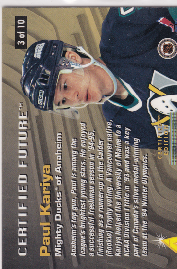 1995-96 Select Certified Future #3 Paul Kariya