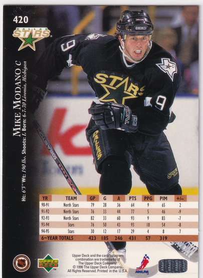 1995-96 Upper Deck Electric Ice #420 Mike Modano