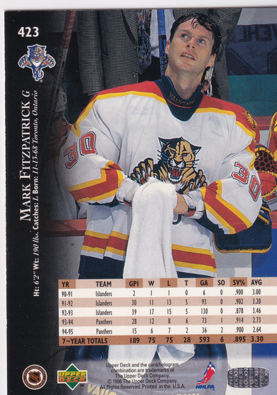 1995-96 Upper Deck Electric Ice #423 Mark Fitzpatrick