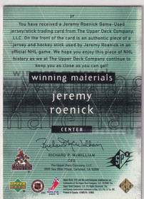  2003-04 SPx Winning Materials #WMJR Jeremy Roenick