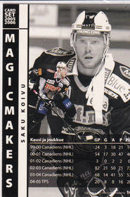 2005-06 Cardset Magic Makers #16 Saku Koivu