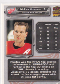 2000-01 Pacific Paramount Copper #87 Nicklas Lidstrom