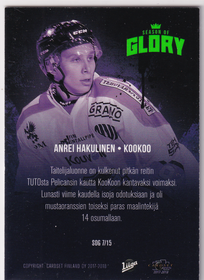 2017-18 Cardset Season Of Glory #SOG7 Anrei Hakulinen