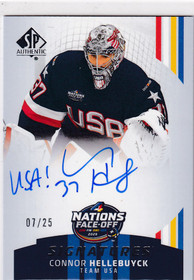  2025-26 SP Authentic 4 Nations Faceoff Signatures #4NCH Connor Hellebuyck /25
