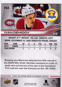  2025-26 Upper Deck #743 Ivan Demidov 1R