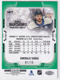  2025-26 O-Pee-Chee Platinum Emerald Surge #167 Kirill Marchenko /10