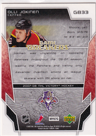 2007-08 Upper Deck Victory GameBreakers #GB33 Olli Jokinen
