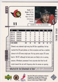 2000-01 Upper Deck MVP Third Stars #122 Daniel Alfredsson