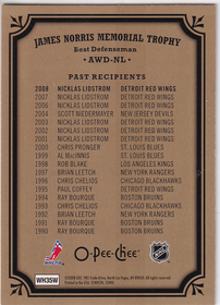 2008-09 O-Pee-Chee Trophy Cards #AWDNL James Norris