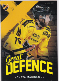 2018-19 Cardset Finland Great Defence #GD6 Konsta Mäkinen