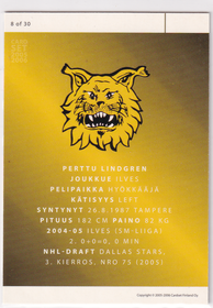 2005-06 Cardset Future Stars #8 Perttu Lindgren