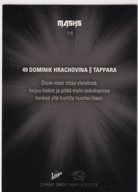 2017-18 Cardset Masks #7 Dominik Hrachovina