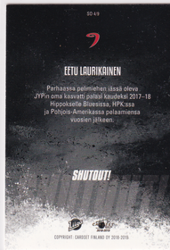 2018-19 Cardset Shutout! #SO4 Eetu Laurikainen