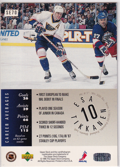 1995-96 Upper Deck Special Edition #SE70 Esa Tikkanen