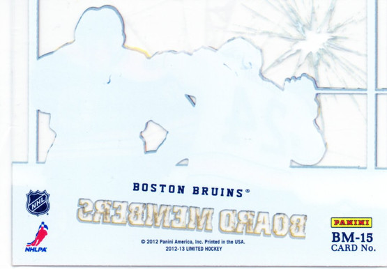  2012-13 Limited Board Members Die Cut #15 Milan Lucic /25