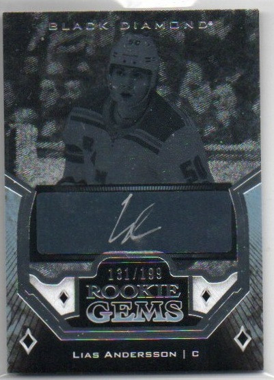  2018-19 Black Diamond Rookie Gems Pure Black Signatures #RGLA Lias Andersson/199