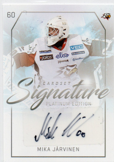 2018-19 Cardset Mika Järvinen Platinum Edition Signature /125