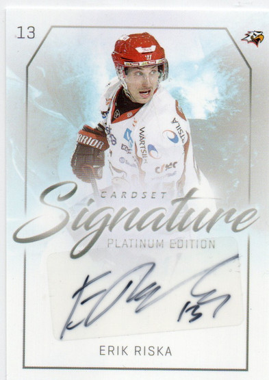 2018-19 Cardset Erik Riska Platinum Edition Signature /125