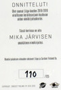 2018-19 Cardset Mika Järvinen Platinum Edition Signature /125