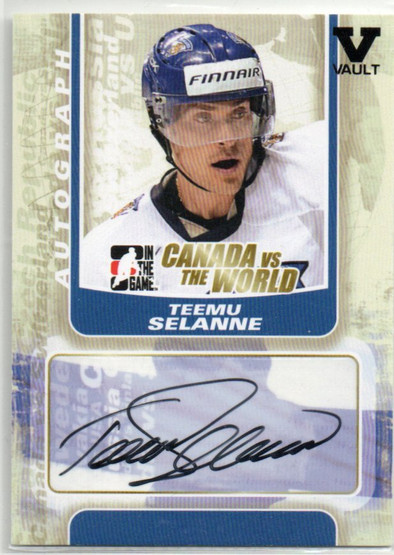  2011-12 ITG Canada vs The World Autographs #ATS Teemu Selanne VAULT