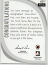  2005 ITG Passing the Torch Mem Autographs #PTT13A Patrick Roy Pad 