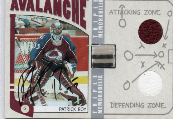  2004-05 ITG Franchises US West Triple Memorabilia Autographs #WTMPR Patrick Roy