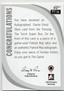 2005 ITG Passing the Torch Mem Autographs #PTT14A Patrick Roy Stk /10