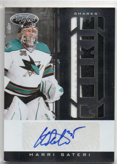  2011-12 Certified Mirror Black #260 Harri Sateri JSY AU 1/1