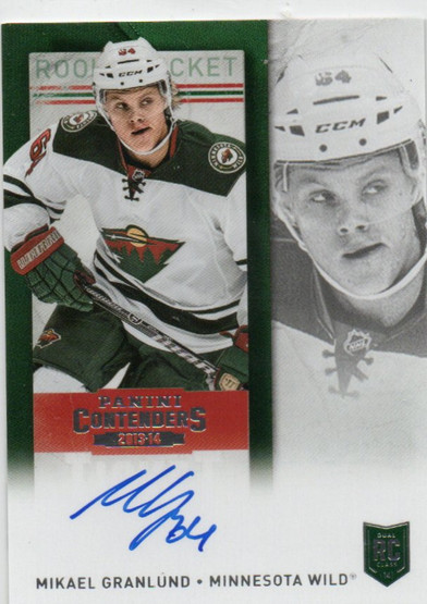 2013-14 Panini Contenders #264A Mikael Granlund AU SP1 RC