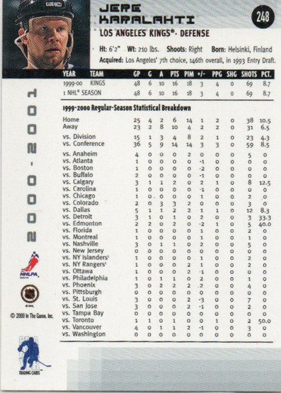  2000-01 BAP Memorabilia #248 Jere Karalahti Fall Expo /10