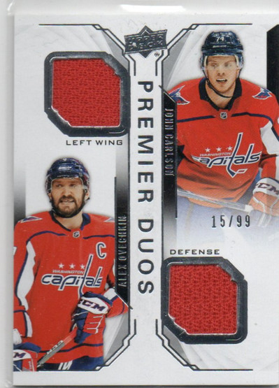 2018-19 Upper Deck Premier Duals Jerseys #PDOC Ovechkin / Carlson /99