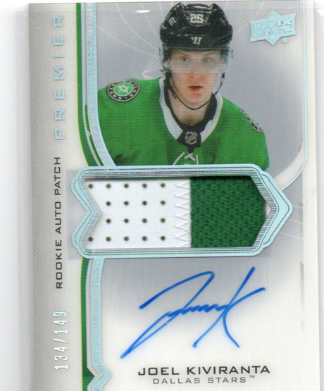  2020-21 Upper Deck Premier RC Patch Autographs #ARJK Joel Kiviranta