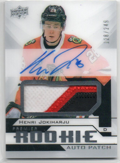  2018-19 Upper Deck Premier RC Auto Patch#ARHJ Henri Jokiharju/249