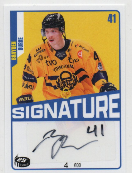2023-24 Cardset Brayden Burke Signature /100