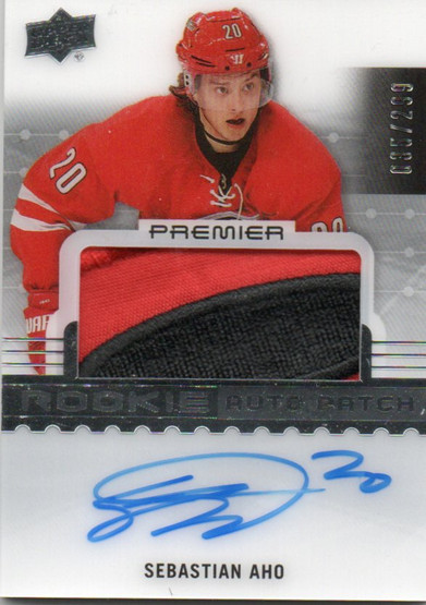  2016-17 Upper Deck Premier #66 Sebastian Aho JSY AU/299 RC