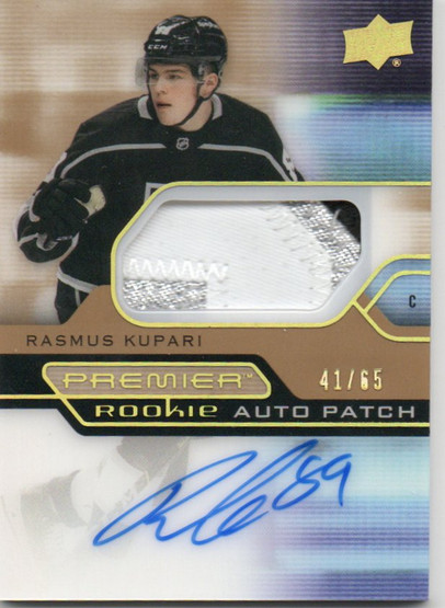  2021-22 UD Premier Acetate RC Patch Auto Gold #ARRK Rasmus Kupari/65