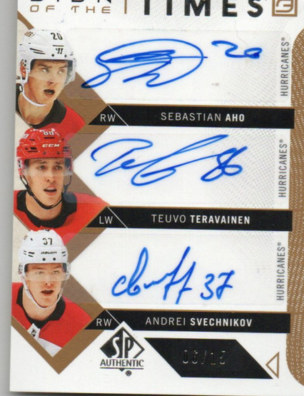  2018-19 SPA  SOT Triples #ST3CAR  Aho/Teravainen/Rask /15