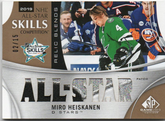 2019-20 SP Game Used '19 All Star Skills Relic Blends Patch #ASRBMH Miro Heiskanen /15