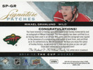 2014-15 The Cup Signature Patches #SPGR Mikael Granlund/99