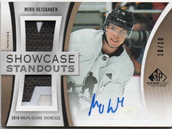  2019-20 SP Game Used Showcase Standouts Patch Autographs #SSMH Miro Heiskanen /10