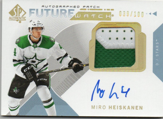  2018-19 SP Authentic Limited Patch Autographs #191 Miro Heiskanen FW/100 RC