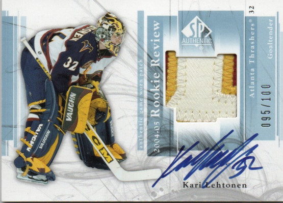 2004-05 SP Authentic Rookie Review Autographed Patches #RRKL Kari Lehtonen /100