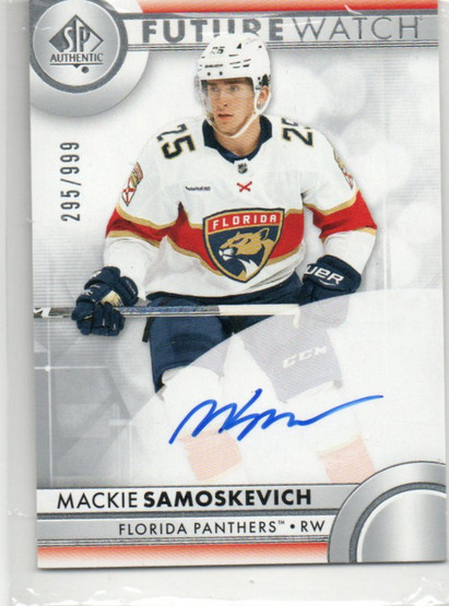 2023 SP AUTHENTIC #154 MACKIE SAMOSKEVICH FUTURE WATCH AUTO ROOKIE RC /999