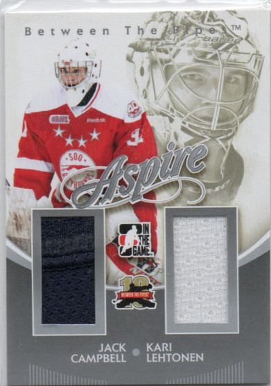 2011-12 Between The Pipes Aspire Jerseys Silver #AS08 Jack Campbell/Kari Lehtonen /140