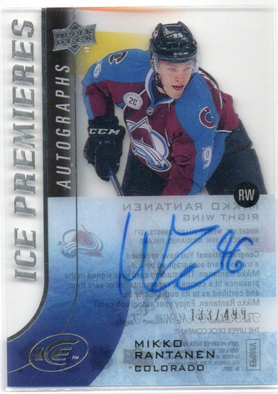  2015-16 Upper Deck Ice Ice Premieres Autographs #IPAMR Mikko Rantanen AU/499