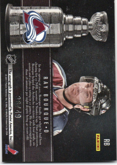  2011-12 Limited Stanley Cup Signatures #RB Ray Bourque/49