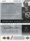 2002-03 UD Premier Collection Signatures Silver #ASPR Patrick Roy SP /125